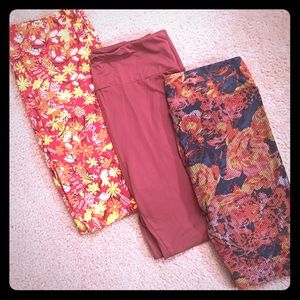 LuLaRoe TC Legging Bundle Red Yellow Cinnamon